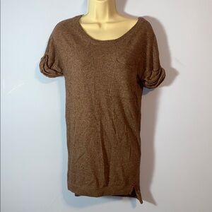 Wallace chocolate Brown shirt sweater tunic lambs wool cashmere rabbit xs